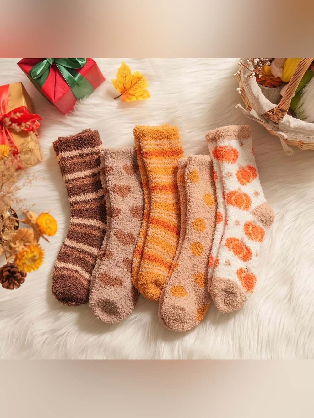 NWT Cozy Fall Halloween Socks 5 Pack